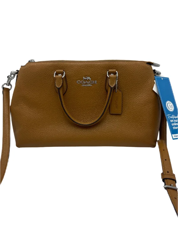 Coach handbags with a metal - framed clasp for durability and styleLeather Handbag Designer By Coach