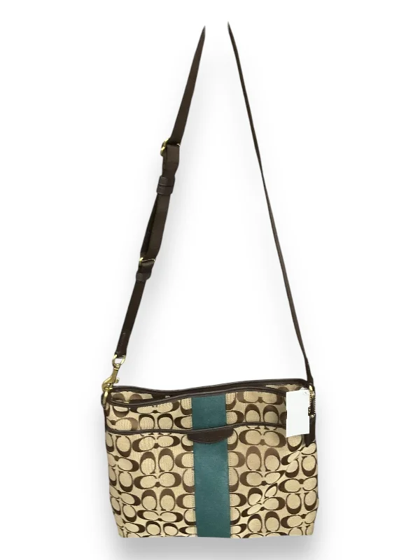 Coach bags with a zippered interior pocket for separating itemsCrossbody Designer By Coach, Size: Large