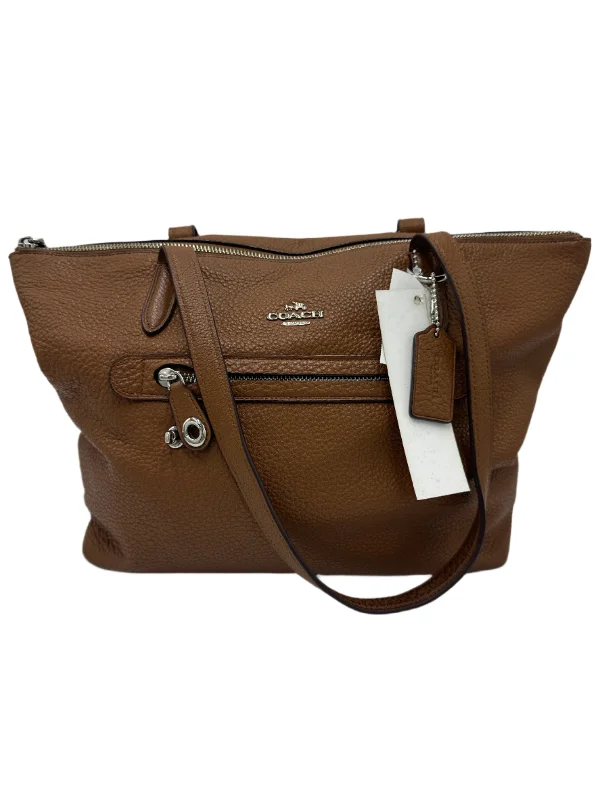 Coach bags with a front - flap pocket and a turnlock for a classic aestheticLeather zip-Top Handbag Designer By Coach